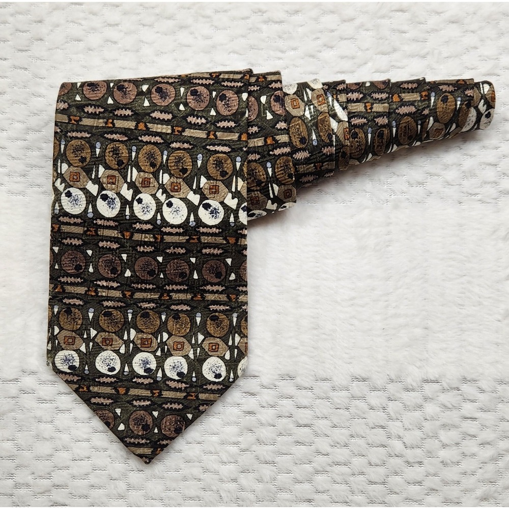 Paul Klee Art Silk Tie Coelin Fruit 1938 Black Bronze Gray Vintage Necktie 58in